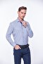 Classic Long Sleeve Thick Striped Gift Boxed Men's Shirt Fs-001260 - White Cobalt Blue - 6