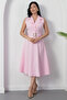 Shirt Collar Button Belt Dress 2025-4244 - 3