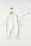 Elegant Lace Detailed 100% Cotton Baby Girl Mevlütlük Jumpsuit Set Ecru