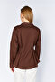 Bitter Brown Pleated Waist-Fitted Poplin Shirt |   Mks1610919-1 - 5