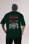 YUJIRO HANMA Anime Back Printed Emerald Green Oversize t-shirt cotton Men Women