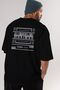 Shanghai Back Printed Black Oversize T-shirt Unisex Men's Women's Crew Neck - 4