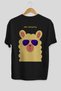 No Drama Written Llama Back Printed Black Oversize T-shirt Men's Women's Crew Neck - 2