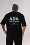 404 Not Found Back Printed Black Oversize T-shirt Men's Women's Crew Neck - 7