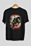 Black Oversize T-shirt - Unisex Men and Women, Crew Neck, Back Printed Headless Horseman - 4