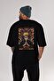 Naruto (10) Anime Back Printed Black Oversize T-Shirt Men Women