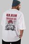 YUJIRO HANMA Anime Back Printed White Oversize t-shirt 100% cotton Men Women - 7