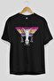 Good Vibes Front Printed Black Oversize T-shirt Unisex Men's Women's Crew Neck - 4