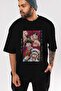 SUPER NOVAS one piece Anime Front Printed Black Oversize t-shirt Men Women - 7