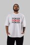 Poker Front Printed White Oversize T-shirt Men's Women's Crew Neck - 4
