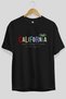 California Lettered Front Printed Black Oversize T-shirt Unisex Men's Women's Crew Neck - 2
