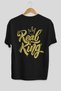 Real King Printed Back Printed Black Oversize T-shirt Men's Women's Crew Neck - 2