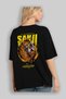 Vinsmoke Sanji Anime Back Printed Black Oversize T-Shirt Men Women - 5