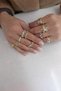 Theoring-3 Beaded Stone Ring |   Stainless Steel Woman | Minimal Ring | It Doesn'T Get Dark | Does Not Cause Allergies | Stylish - 5