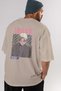 Johan Liebert MONSTER Anime Back Printed Beige Oversize t-shirt 100% cotton Men Women - 7