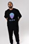 Alien Front Printed Black Oversized t-shirt Unisex Men Women Crew Neck - 4