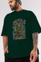ONE PIECE (8) Anime Front Printed Emerald Green Oversize T-shirt Men Women - 3