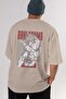 Baki Hanma Anime Back Printed Beige Oversize T-Shirt 100% Cotton Men Women - 6
