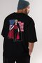 Trump Dracula Back Printed Black Oversize T-shirt Unisex Men's Women's Crew Neck