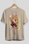 KYOJURO RENGOKU Anime Front Printed Beige Oversize t-shirt Men Women - 2