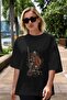 Sparta Front Printed Black Oversize T-shirt Unisex Men's Women's Crew Neck - 6