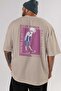Killua Zoldyck 3-in-1 Anime Back Printed Beige Oversized t-shirt %100 Cotton Men Women - 5