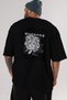 Hipster Japanese Style Back Printed Black Oversize T-shirt Men's Women's Crew Neck - 6