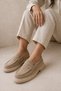 Women's Black Suede Loafer Casual Flat Sole Masculine Shoes - 7