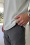 Men's Oversize Wide Cut 100% Cotton Thick Textured Basic Crew Neck Gray T-Shirt - 3