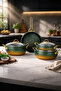 Caldora 7 Piece Granite Casserole Cookware Set with Green Gold Handles - 20/24/26 Deep /26 Casserole Pan - 2