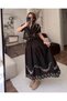 Guipure Lace Detail Floral Embroidered Shirt Skirt Set - 4
