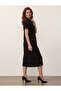 Three Button Muslin Dress Black - 7