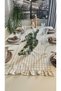 Roza Stain-Resistant, Water-Repellent, Vintage Ruffled Gingham Beige Runner - 6