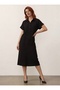 Three Button Muslin Dress Black - 2