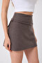 Women's Mini Short Skirt - with Buckle Belt, Side Zippers, and Inside Shorts - 8