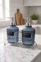 Blue 2-Piece Glass Soap Dispenser/Detergent Dispenser, 500 Ml, with Silver Color Metal Stand, 21.5X9X23 cm - 3