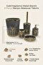 5-Piece Bathroom Accessory Set with Gold Plated Metal Stand, Marble Patterned and Solid Color Options - 3