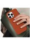 Apple iPhone 16 Pro Compatible Case with Velvet Inside, Erasable Launch Silicone Case, Brown - 2