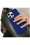 Apple iPhone 16 Pro Compatible Case with Velvet Inside, Erasable Launch Silicone Case, Navy Blue - 2