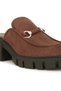 Women Brown Velvet Slip On Loafers - 5