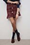 Iris Burgundy Color Suede Women's Oxford Daily Flat Shoes - 4