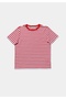 Regular Fit Round Neck Striped Women's Red Short Sleeve T-Shirt - 5