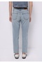 Mom Fit High Waist Narrow Leg Women's Light Indigo Jean Trousers - 2