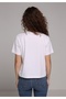 Boxy Fit Round Neck Printed Women's White Short Sleeve T-Shirt - 2