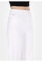 Regular Fit High Waist Wide Leg Women's White Jean Trousers - 5