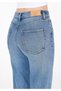 Straight Fit Women's Light Indigo Denim Jean Zipper Trousers - 6
