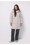 Regular Fit Hooded Zippered Lined Water Resistant Women's Stone Coat - 3