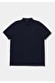 Regular Fit Polo Neck Plain Men's Navy Blue Short Sleeve T-Shirt - 5