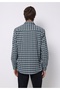 Regular Fit Shirt Neck Plaid Men's Green Long Sleeve Shirt - 2