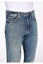 Regular Fit Men's Cotton Zipper Mid Indigo Denim Jean Pants - 5